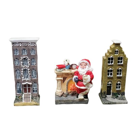 K's Collection Holiday Christmas Santa Fireplace & Home Decor Displays - Picture 1 of 7